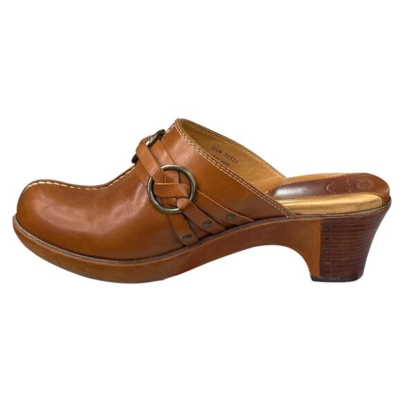 Frye Women’s Cheryl Triple Ring Brown Leather Mule Clog Size US 8.5 - Picture 2 of 11